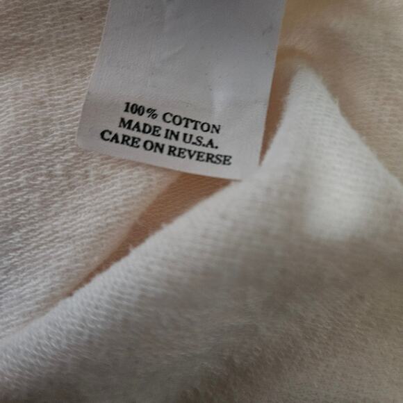 Cream Cotton Full Zip Hoodie Size Small - Picture 4 of 4